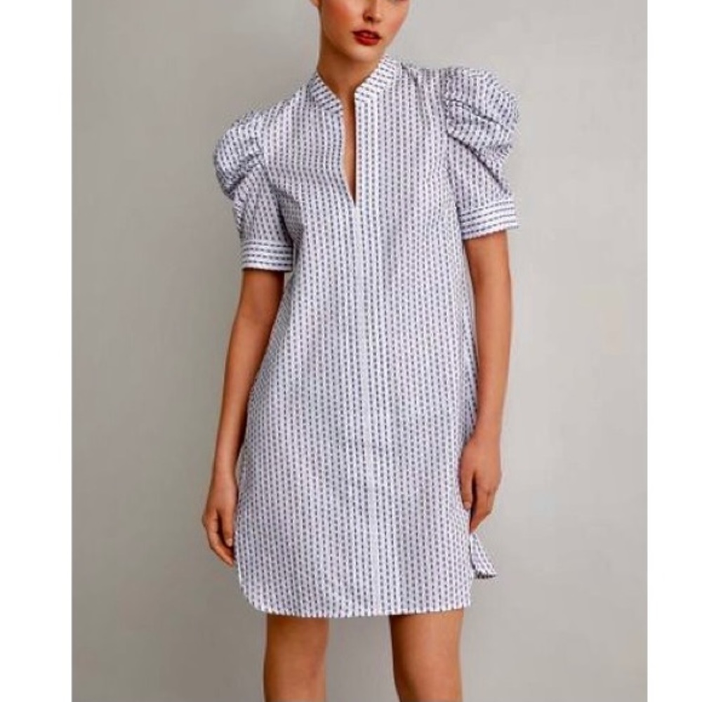 BCBG Cotton Midi Dress in White SZ M